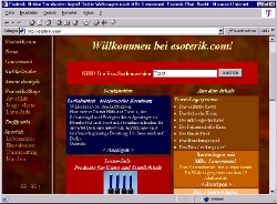 Website mit JavaScript basierten Kartenlege-Systemen und esoterischen Themen
